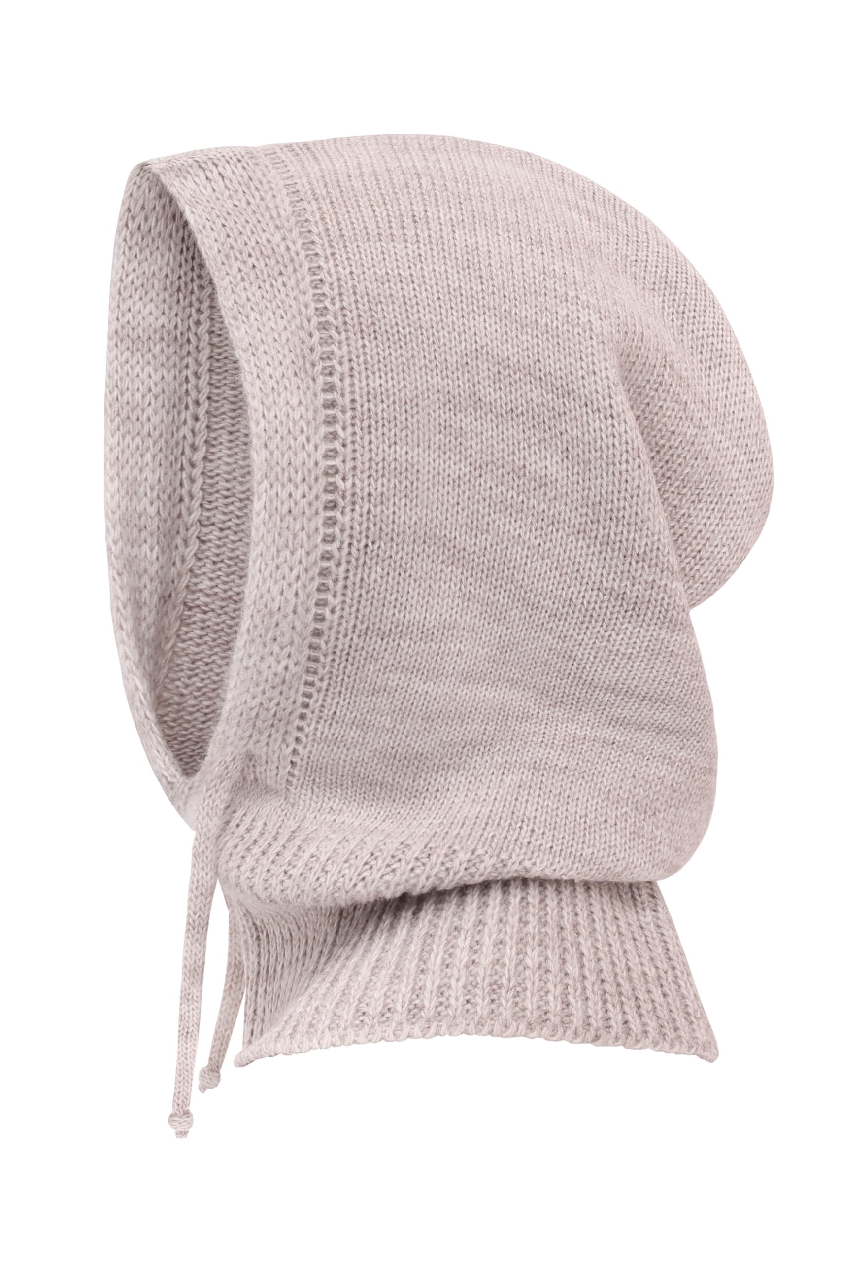 Lilax Hooded Scarf Hat for Women, Balaclava Knit Skull Cap Beanie Hat (Beige)