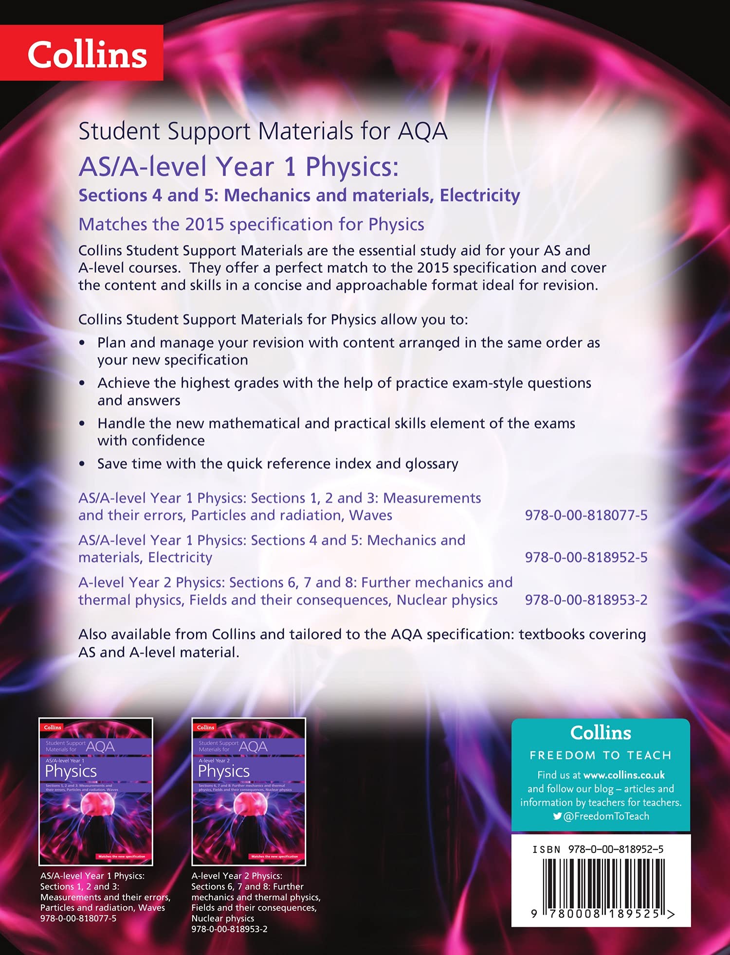AQA A Level Physics Year 1 & AS Sections 4 and 5: Mechanics and materials, Electricity
