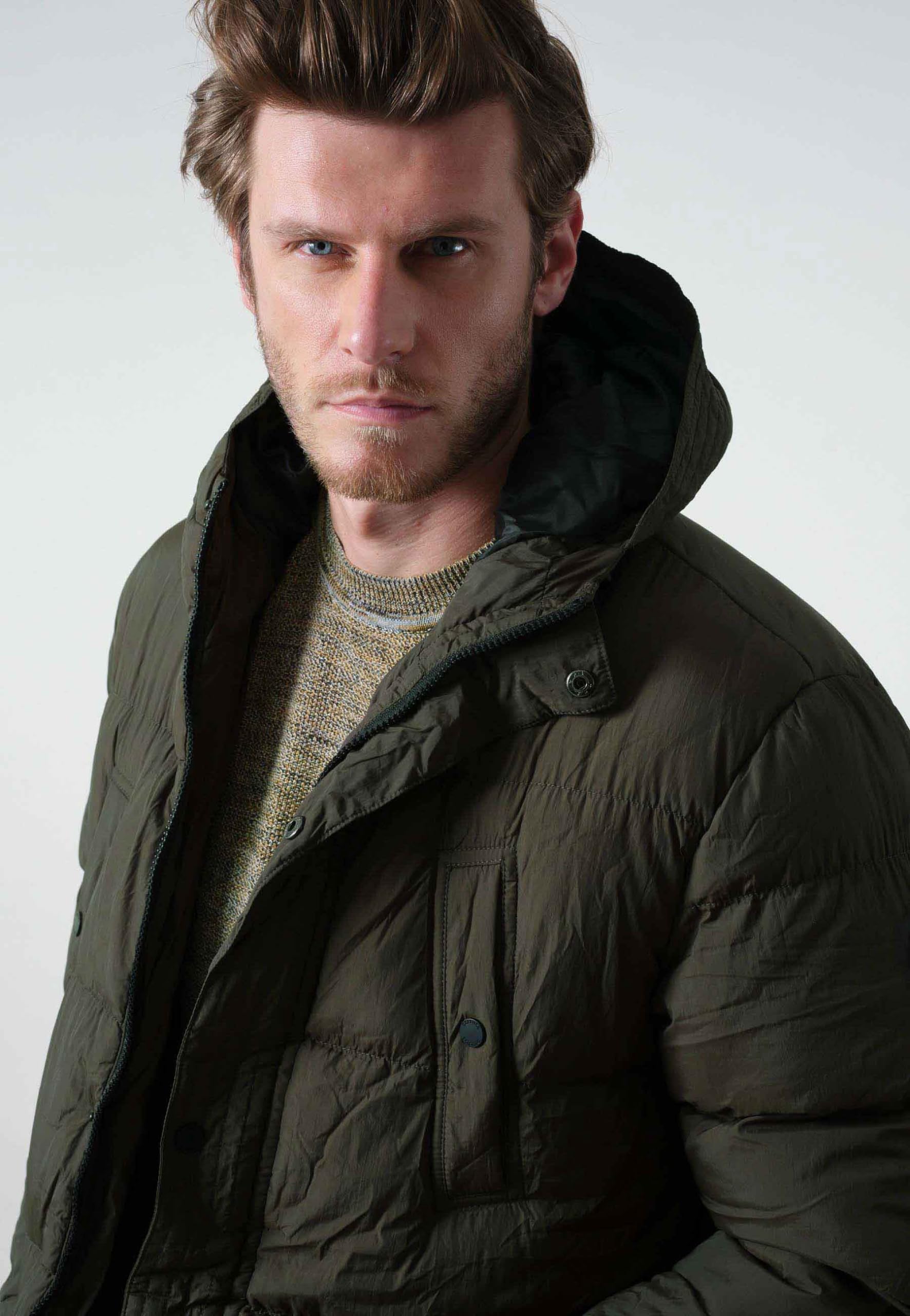 Deeluxe STARLING Dark Khaki M - Giacca da uomo con cappuccio da uomo con cappuccio, Khaki scuro, M