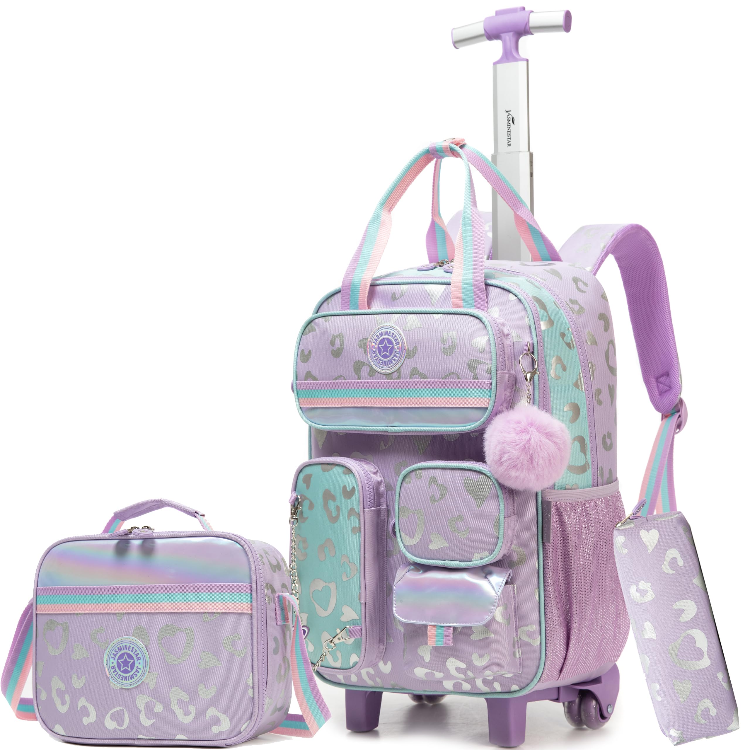 HTgroce Cartable a Roulette Fille, Sac a Roulette Fille cm1