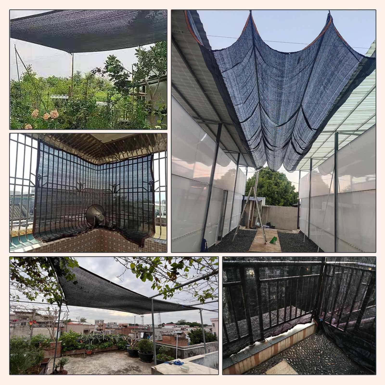 85% schaduwdoek tuinschaduw gaasnet met doorvoertules 3mx8m, zonneschermafdekking voor pergola, resistent zonnescherm schaduwdoeknet, buitenzonweringafdekking