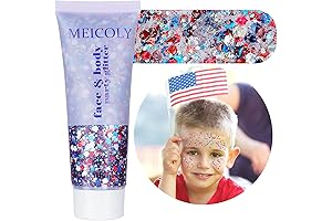 MEICOLY USA Flag Pride Face Body Glitter: Show Your Patriotism with Sparkle