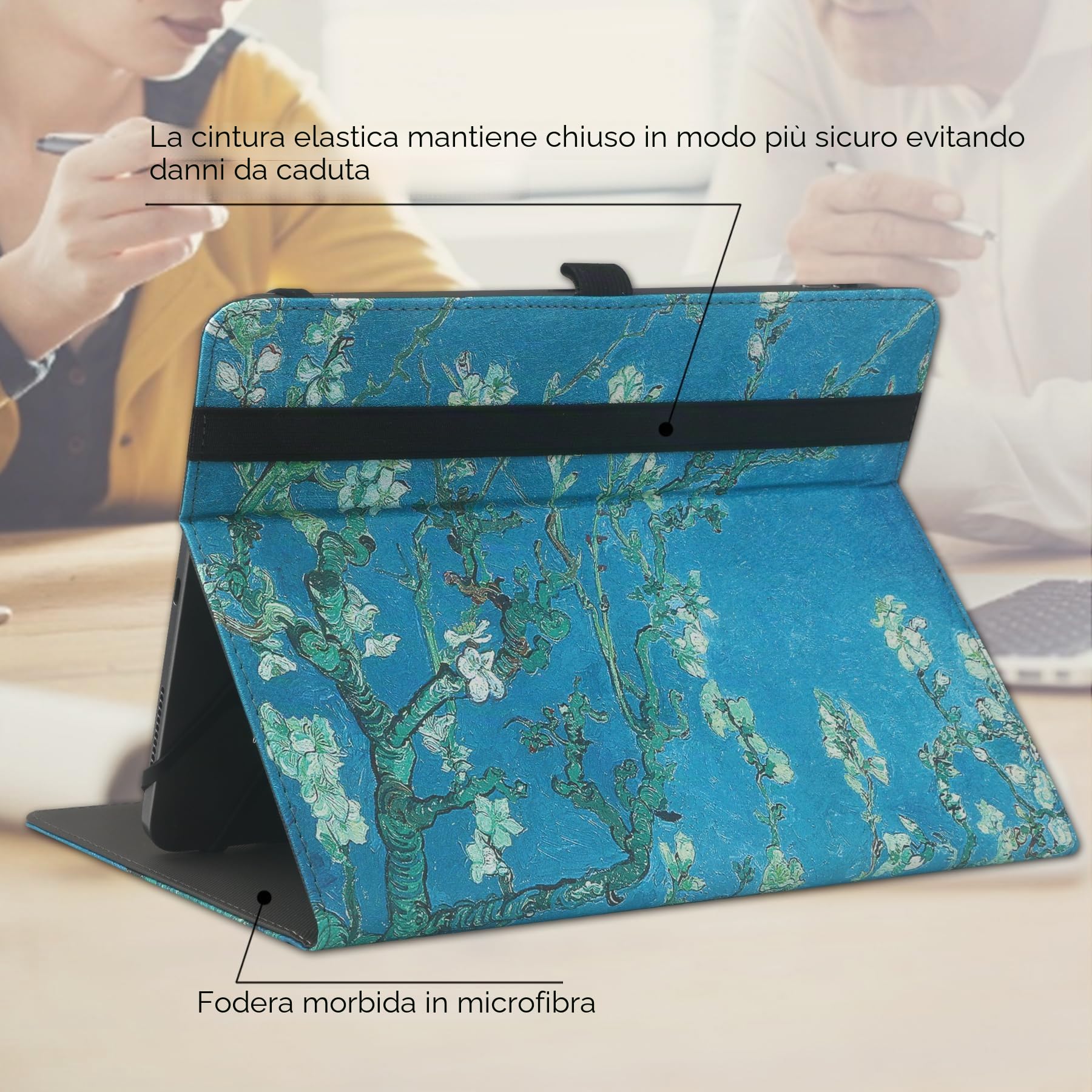 Custodia per Simbans Picassotab Xl 11.6-pollici Tablet Cover Custodia Case Rotazione a 360 gradi Angeli Multi-Viewing Custodia in pelle PU Stand Folio Nero