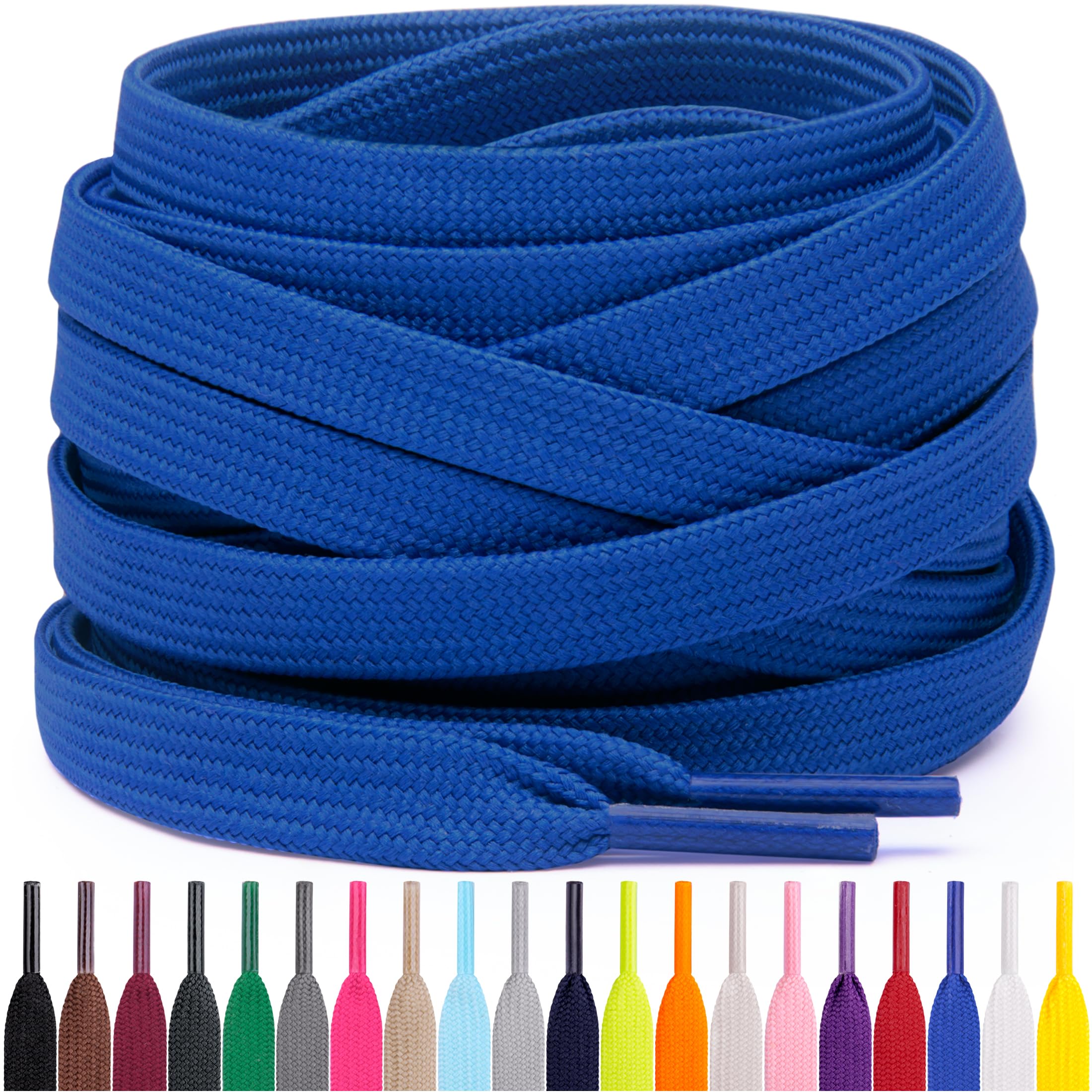 Miscly Flat Shoe Laces for Sneakers, Multiple Lengths and Colors Available