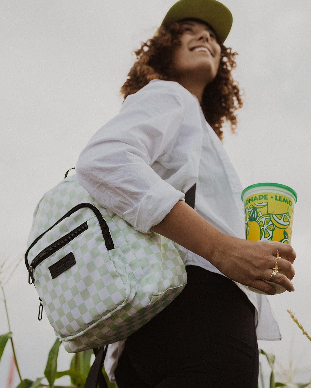 Jadyn Mini Backpack for Women, Small Backpack Purse for Women, Mini Travel Bag, 8.5 Liter Daypack, Millie Backpack with Cute Designs (Checkered Green)