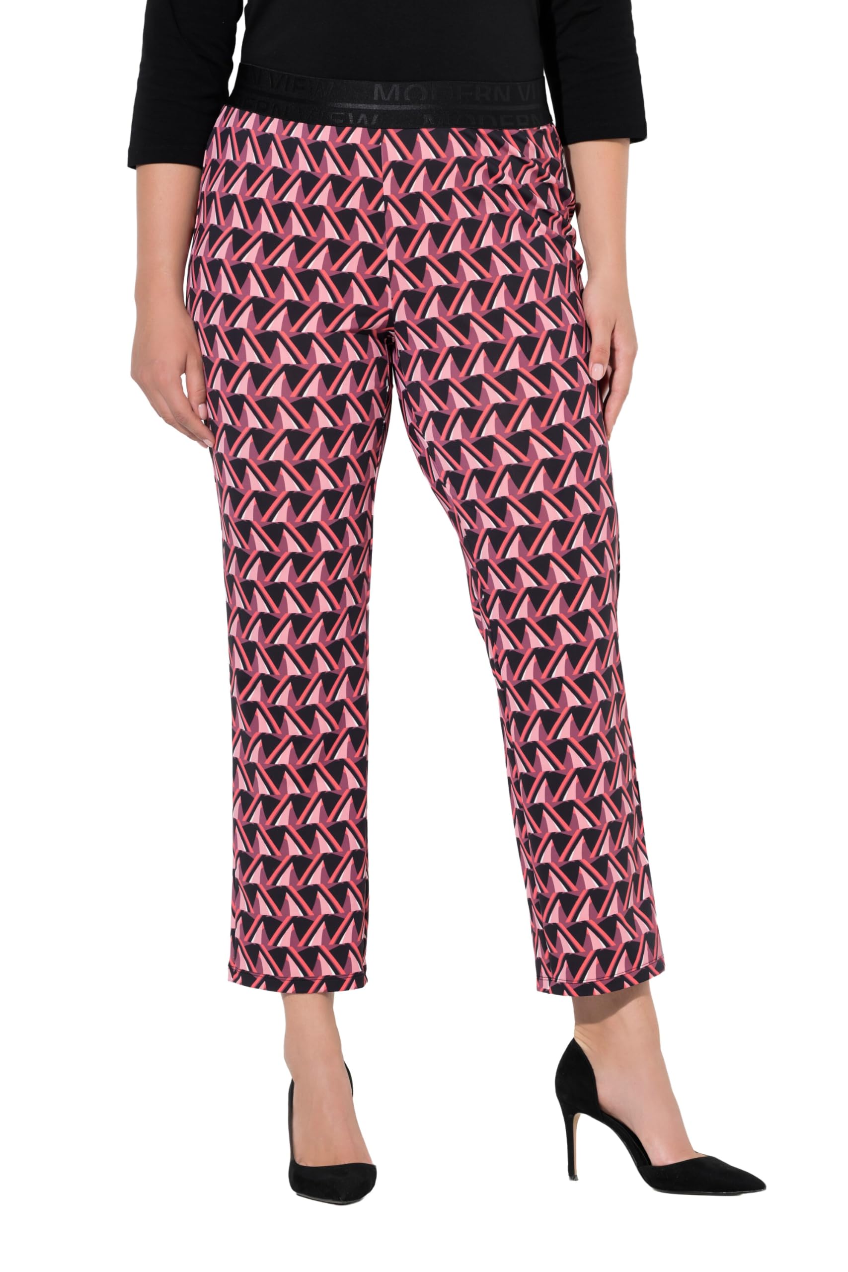 Ulla Popken Damen große Größen Übergrößen Plus Size Jerseyhose, schmales Bein, Elastikbund 835667