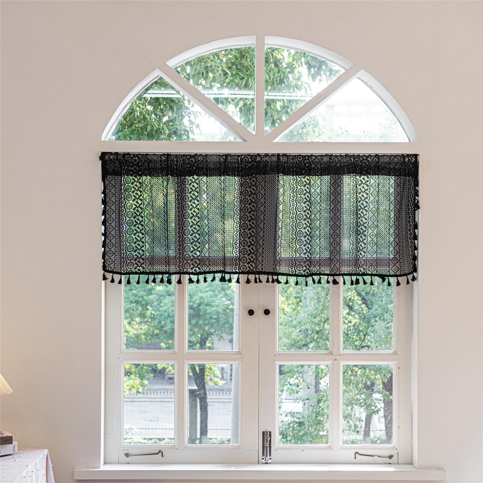 Boho Lace Curtains - Vintage Shabby Chic Window Treatment -30
