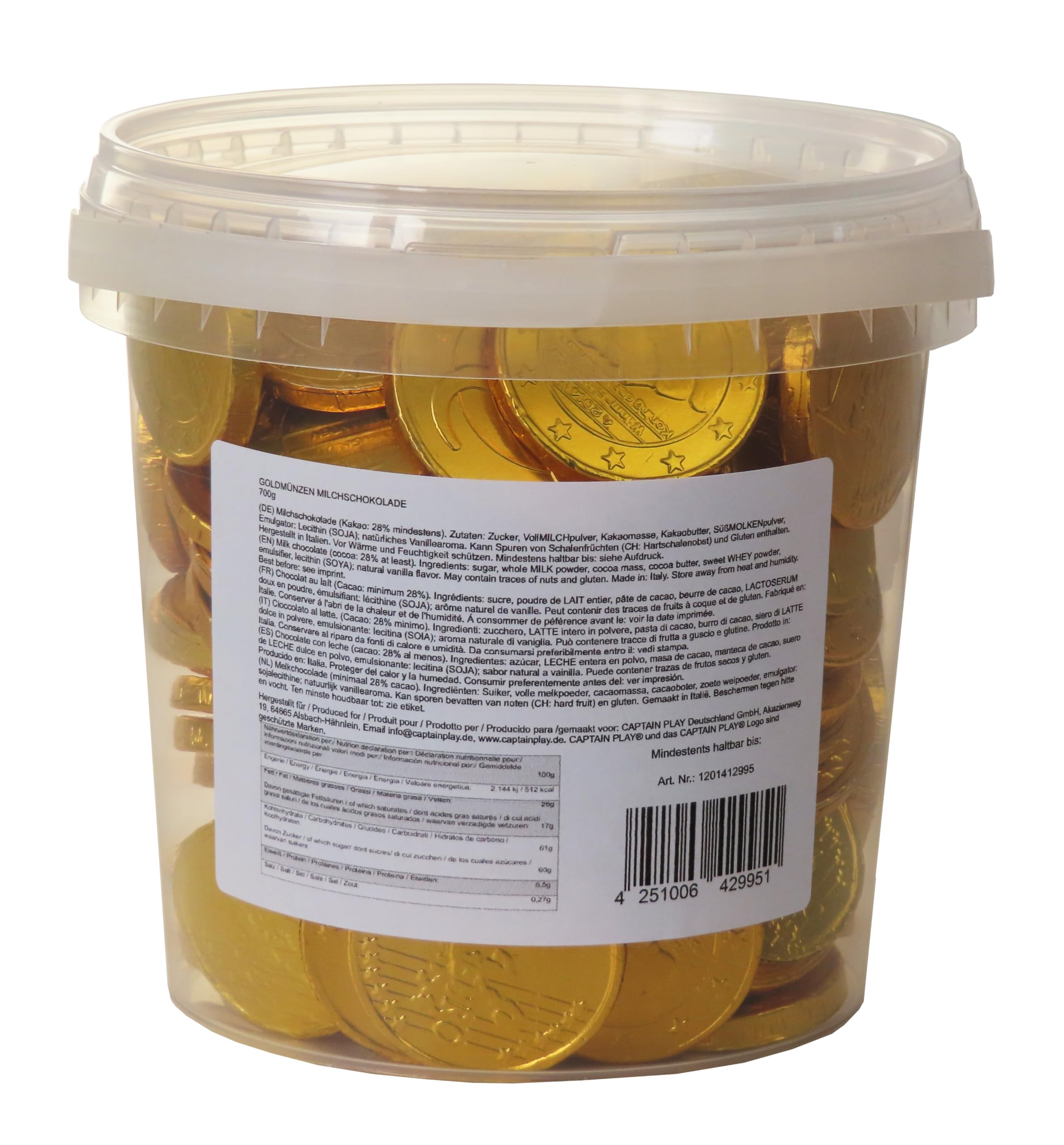 CAPTAIN PLAY Monedas de Oro Chocolate Pirata 700g