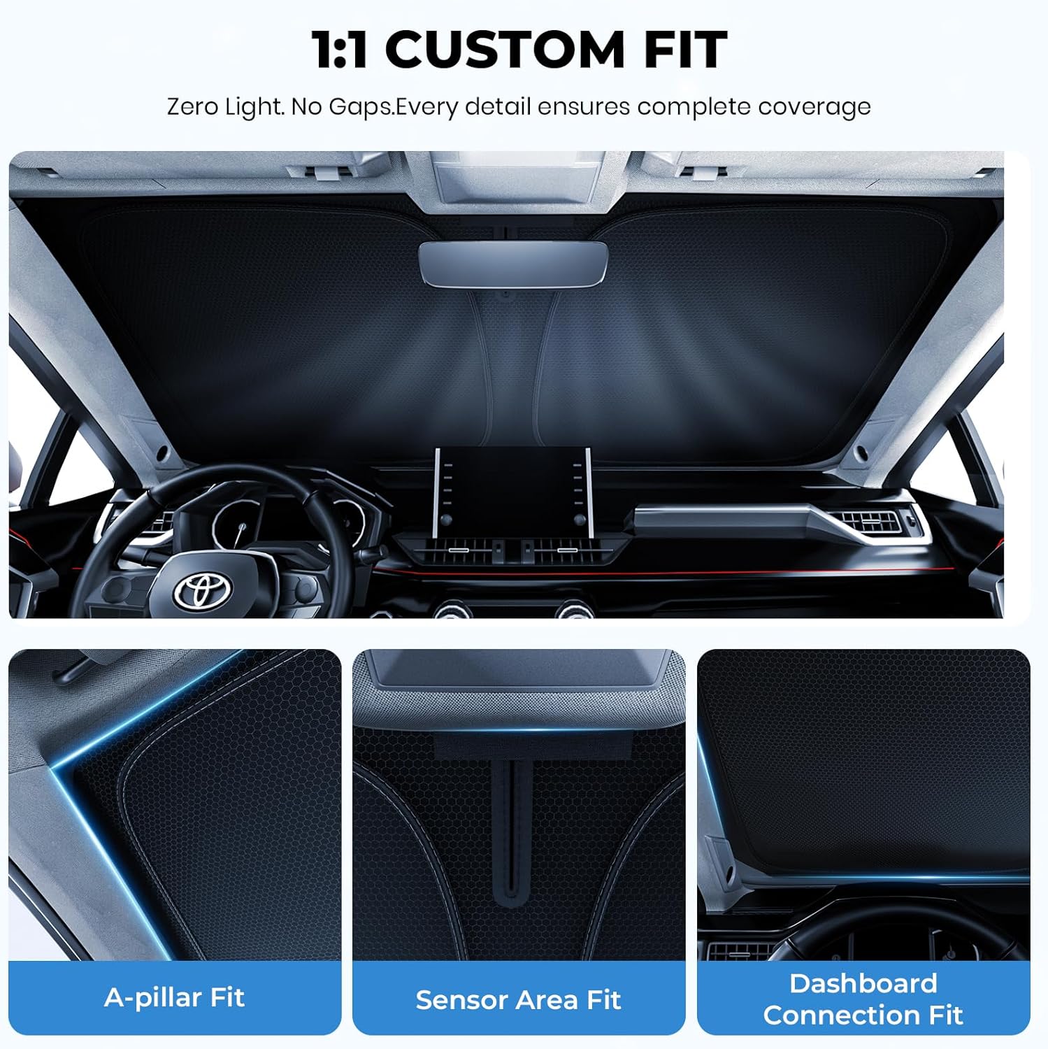 Windshield Sun Shade for Dodge RAM 1500 Accessories 2019-2025 2026, Sunshade for Car Windshield, [Heat Shield & UV Block] Truck Car Sun Shade Windshield for RAM, Foldable Window Sunshade.