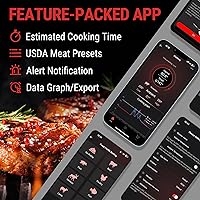 Vista 5 de ThermoPro TempSpike - Termómetro inalámbrico digital para carne de 500 pies, termómetro de carne Bluetooth inalámbrico para res, cordero, pollo