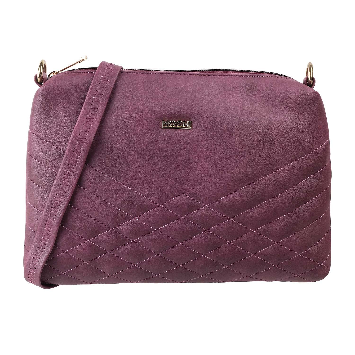 Mochi Women Purple Zip Top Sling Bag (66-7549) (B09W19X85P) Amazon Price History, Amazon Price Tracker