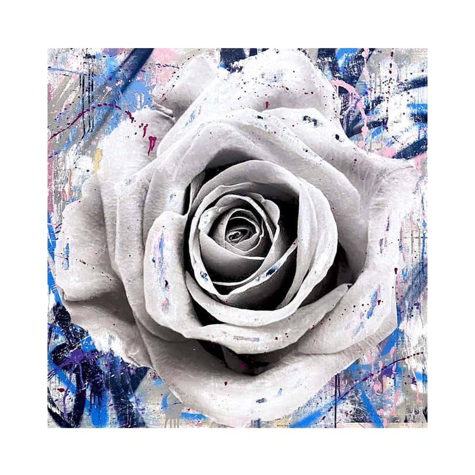 Amazon.co.jp: バラの花ストリートグラフィティアートキャンバス絵画