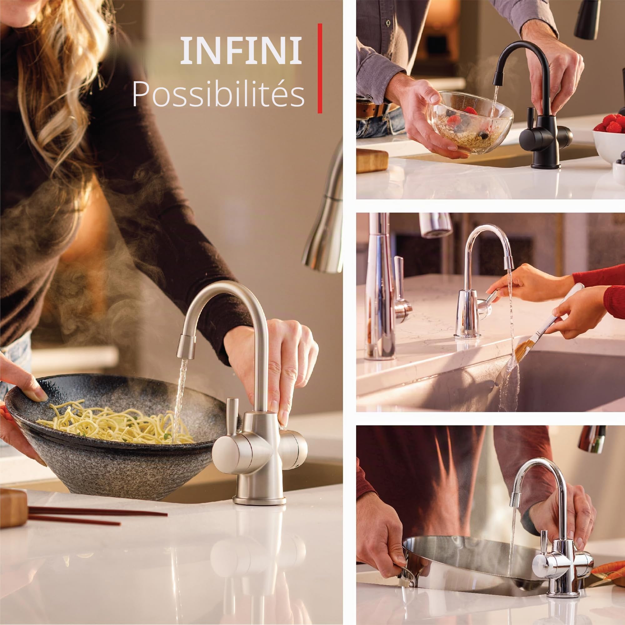 InSinkErator HC250SN-SS HOT250 Distributeur d'eau Chaude et Froide instantané, Nickel satiné