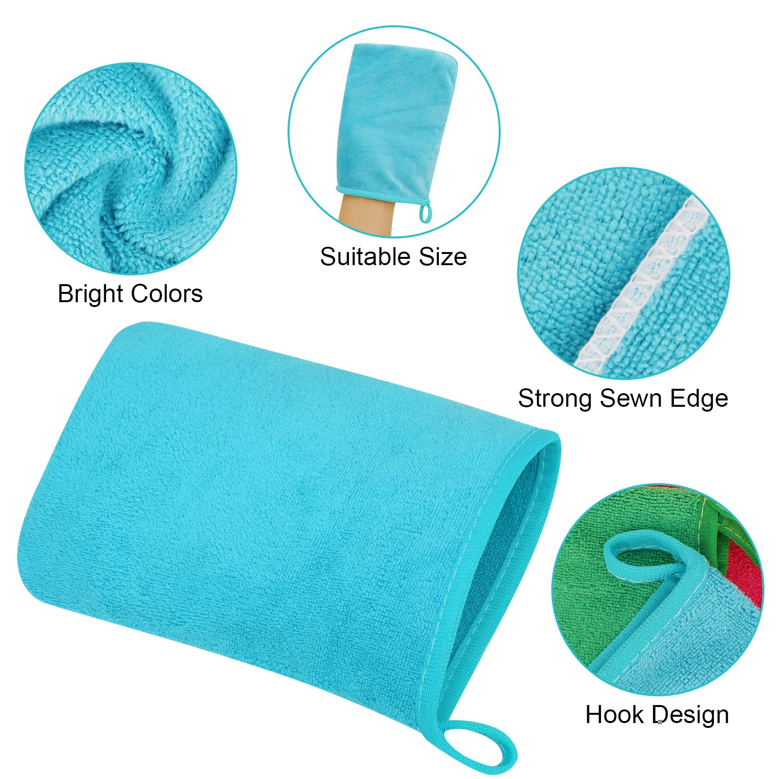 5 Pièces Gant De Toilette,Gants De Toilette,Gant De Toilette