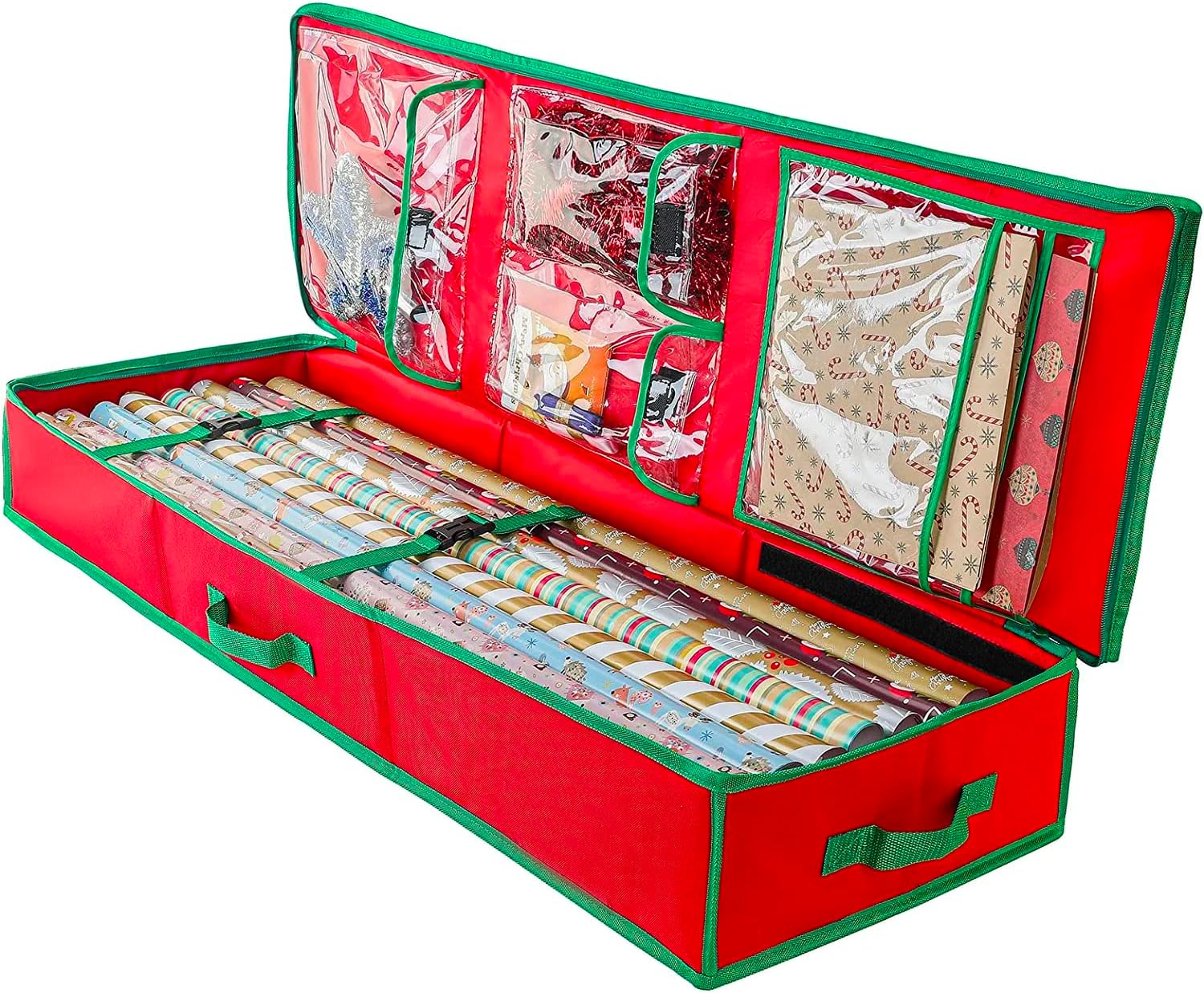 Festive Fix Christmas Xmas Wrapping Paper Storage Box Zip Up Sack