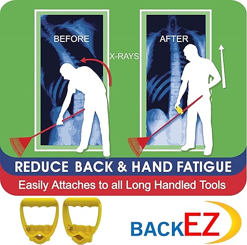 Miniatura 6 de Mango de herramienta de ahorro de espalda, pala ergonómica para ahorrar mano de obra o accesorio de mango de rastrillo amarillo