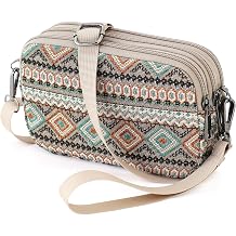 Small Wristlet Wallet for Women, 3-Zip Crossbody Phone Purse