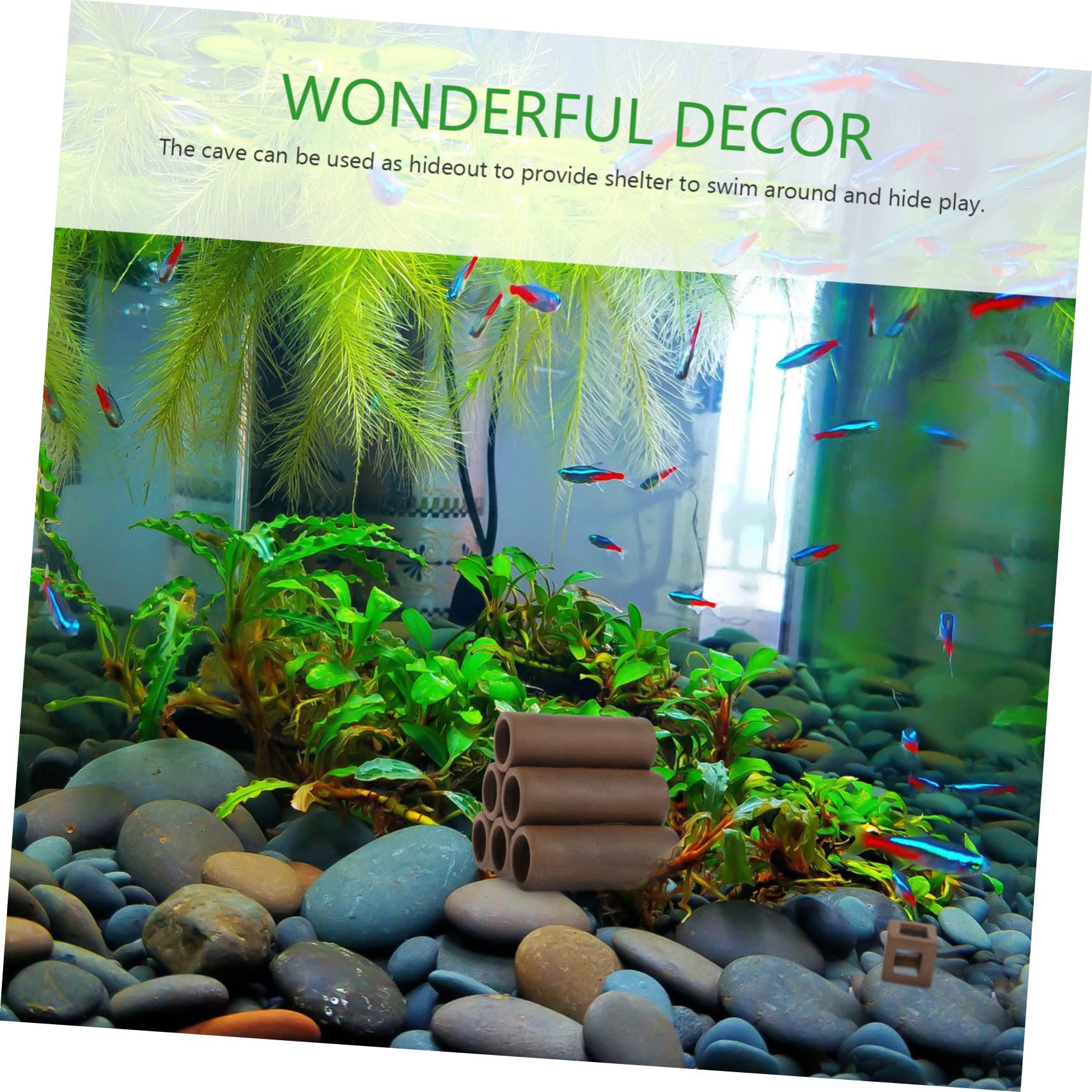 BESPORTBLE 5 Juegos De Decoración para Pecera Cueva para Esconder Peces Adornos Paisajísticos para Acuario Accesorios De Cerámica para Pecera 2 Piezas X 5