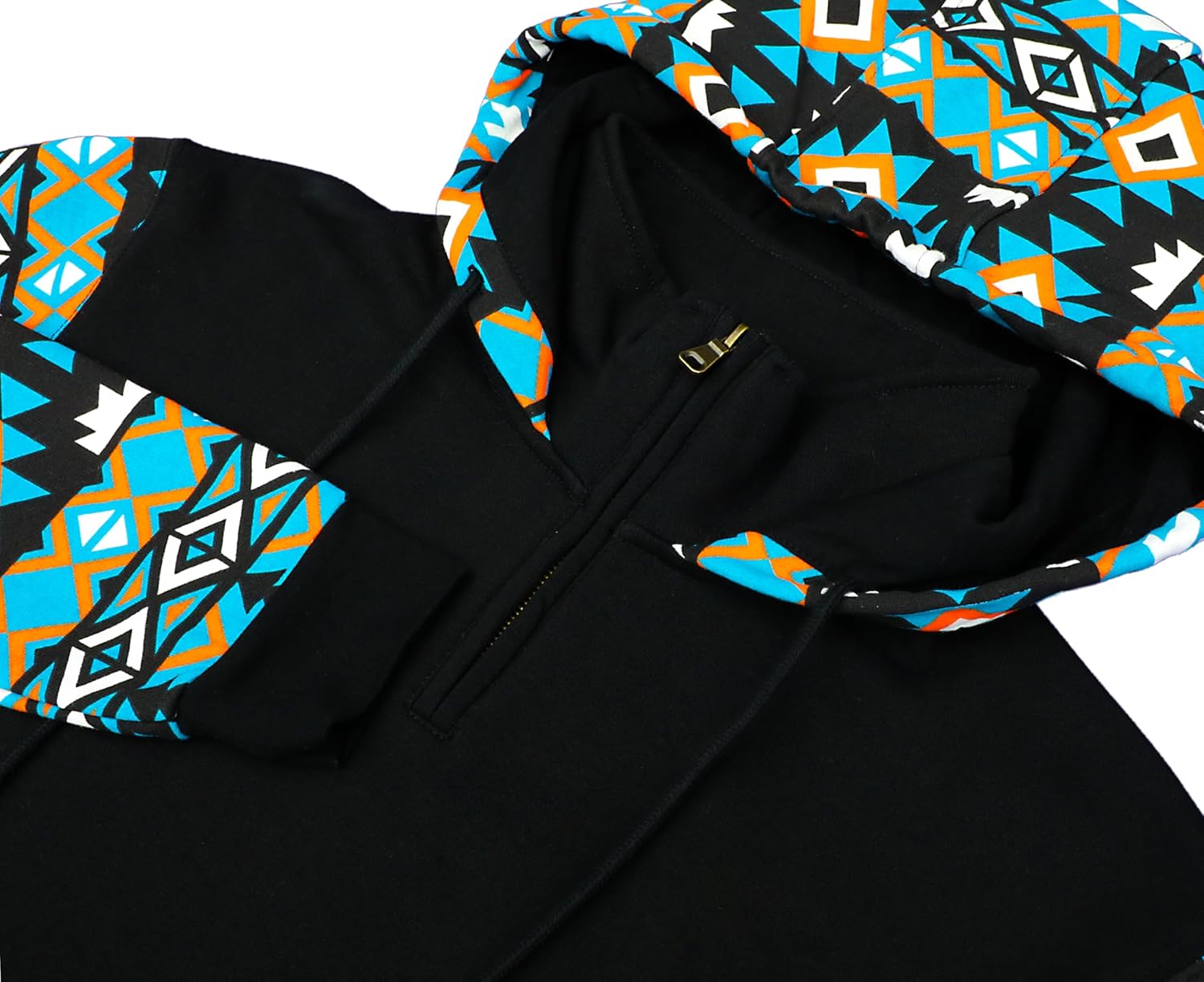 BOCOMAL FR Hoodies Bohemian Printed 1/4 Zipper Pullover 10.5oz Cotton Fleece Fire Resistant Hooded Sweatshirts - Image 6