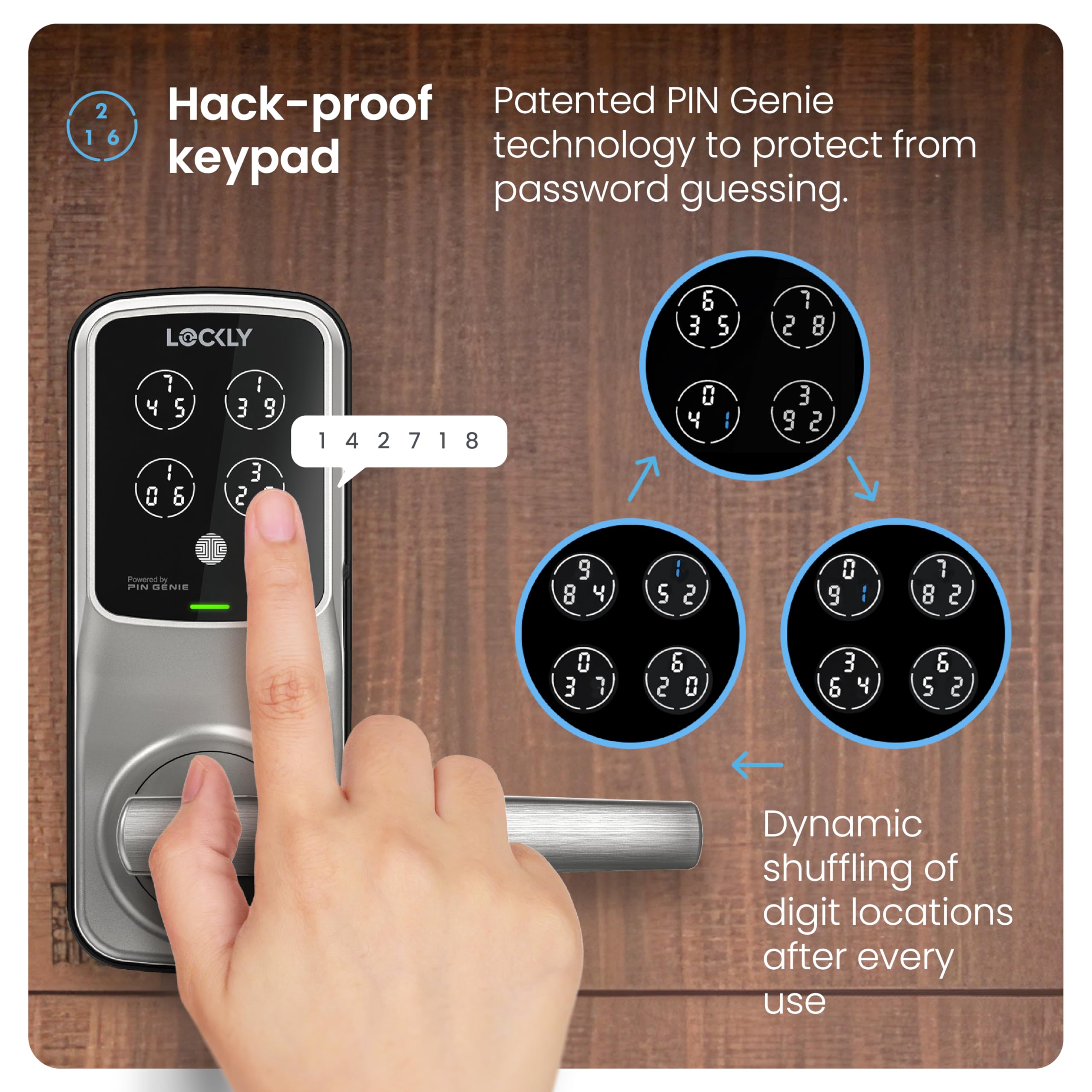 Secure Pro Smart Lock Wi-Fi, cerradura de puerta con teclado digital de entrada sin llave, sensor de huellas dactilares biométrico 3D con asa, control de voz y bloqueo automático, edición con 3