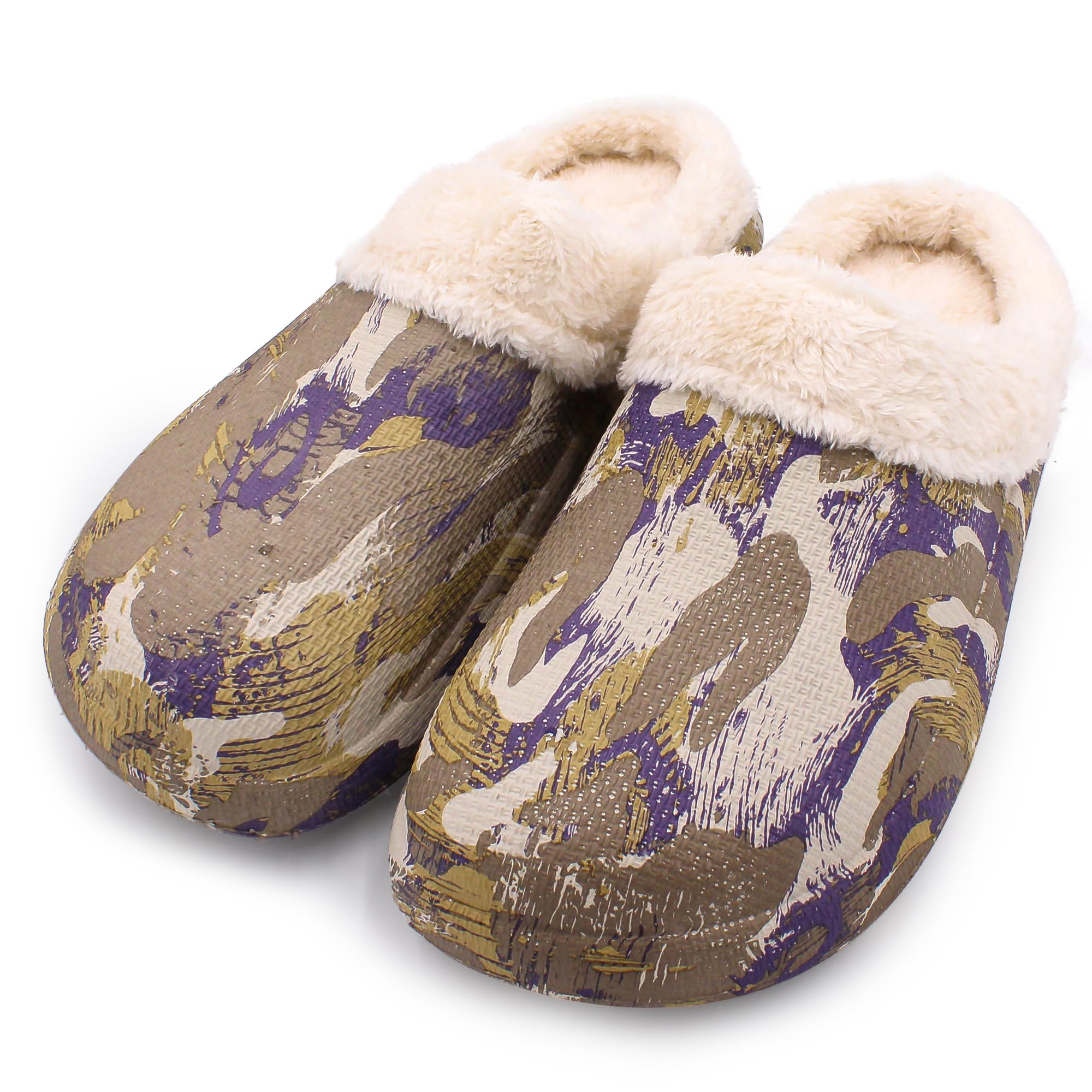 - Unisex Fur Design EVA Winter Lightweight and Warm Fur Slippers, Waterproof Slippers, Removable and Washable