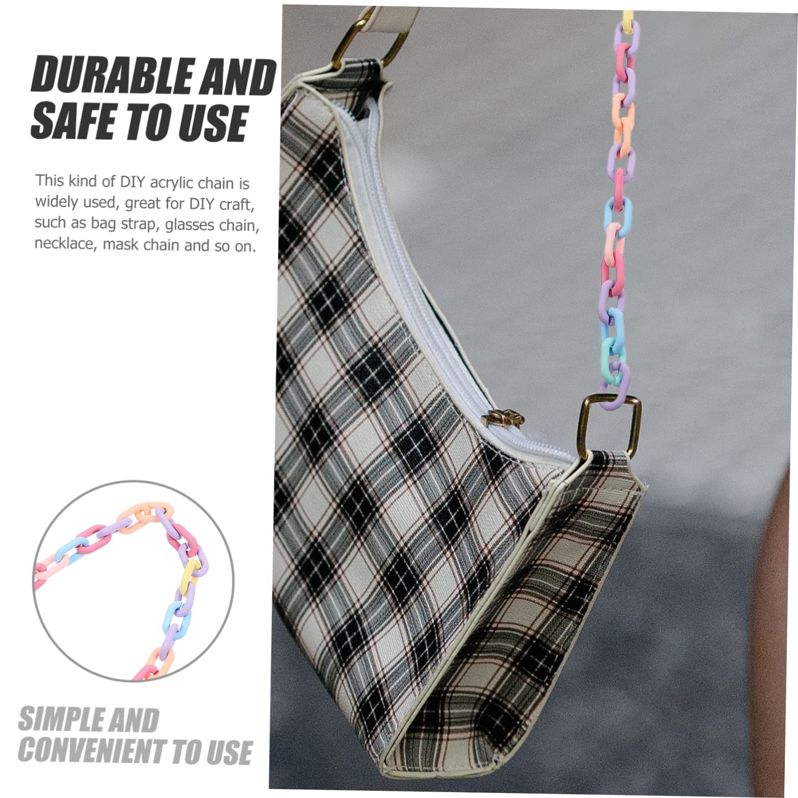 COHEALI 5pezzi Acrylic Chain Catena Decorativa Acrilico per Creazioni di Gioielli Flessibile e Resistente per Accessori Moda e Abbigliamento Variabili Facile da Usare per Progetti