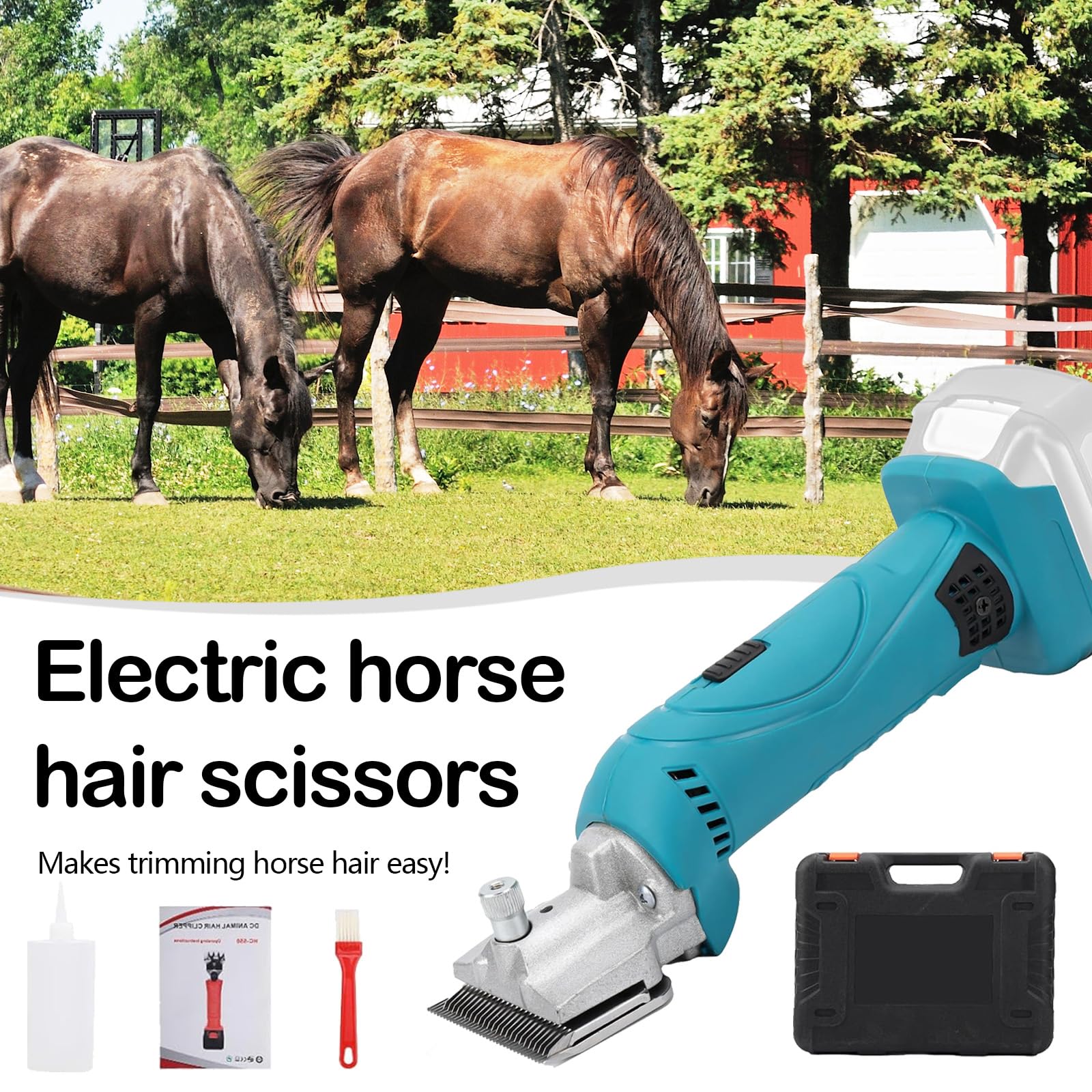 Tondeuse Makita sans fil, 6 vitesses, 35 dents Pour poils de vache, mouton, cheval