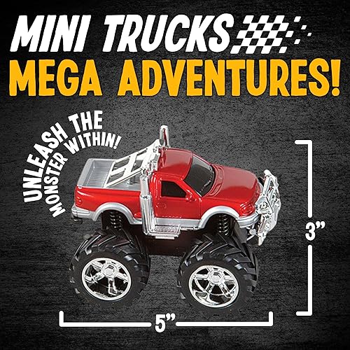 Miniatura 4 de Playbees Roaring Adventure Paquete de 2 juguetes de camión monstruo de 5 pulgadas para niños, diversión de tracción y fricción - La aventura espera