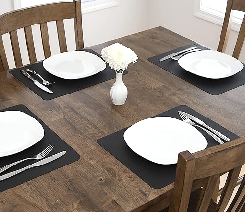 Miniatura 2 de GASARÉ, Juego de 4 manteles individuales, manteles individuales de silicona, manteles de mesa, antideslizantes, fáciles de limpiar, resistentes al