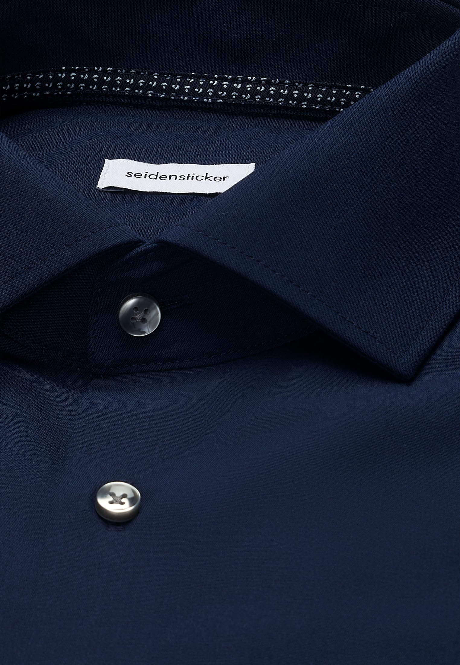 Seidensticker Męska koszula slim fit z długim rękawem popelina, granatowy, 42
