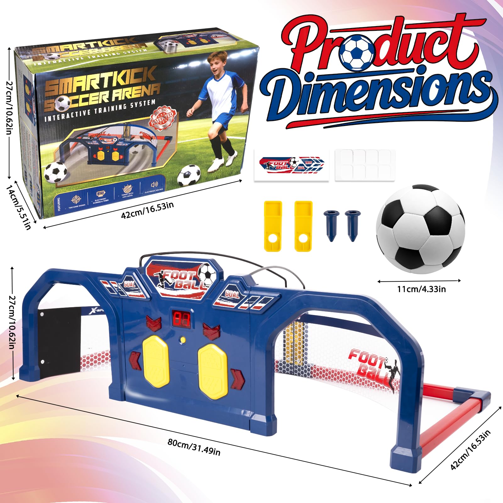 Juegos de Futbol para Niños, Entrenamiento de Fútbol, Sistema de Puntuación por Tiempo, 3 Modos, Apto para Jardín, Interior y Exterior, Fußball WM 2026, Regalos de Futbol Niños de 7+ Años