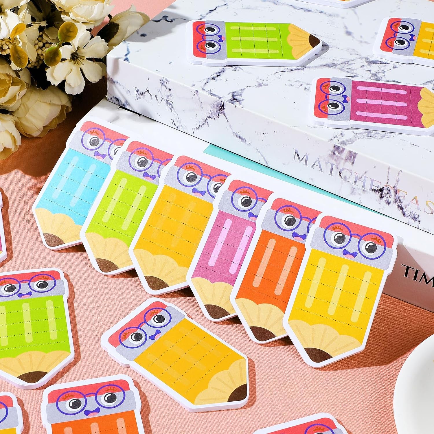 48 Pads 1440 Sheets Pencil Sticky Notes Teacher Note Pads Appreciation Gifts Self Adhesive Memo Pad Cute Gifts (Pack of 2) image 5
