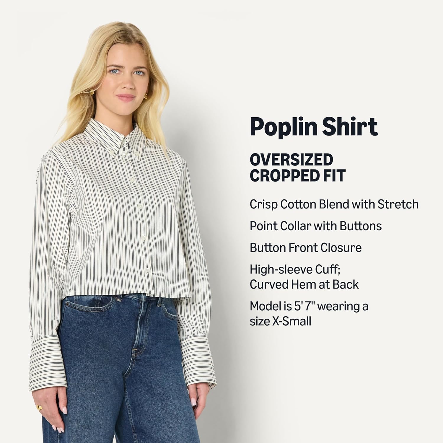 Amazon Essentials (Demi's Pick Women's Oversized-Fit Cotton Stretch Poplin Button-Down Dress Shirt - Image 4