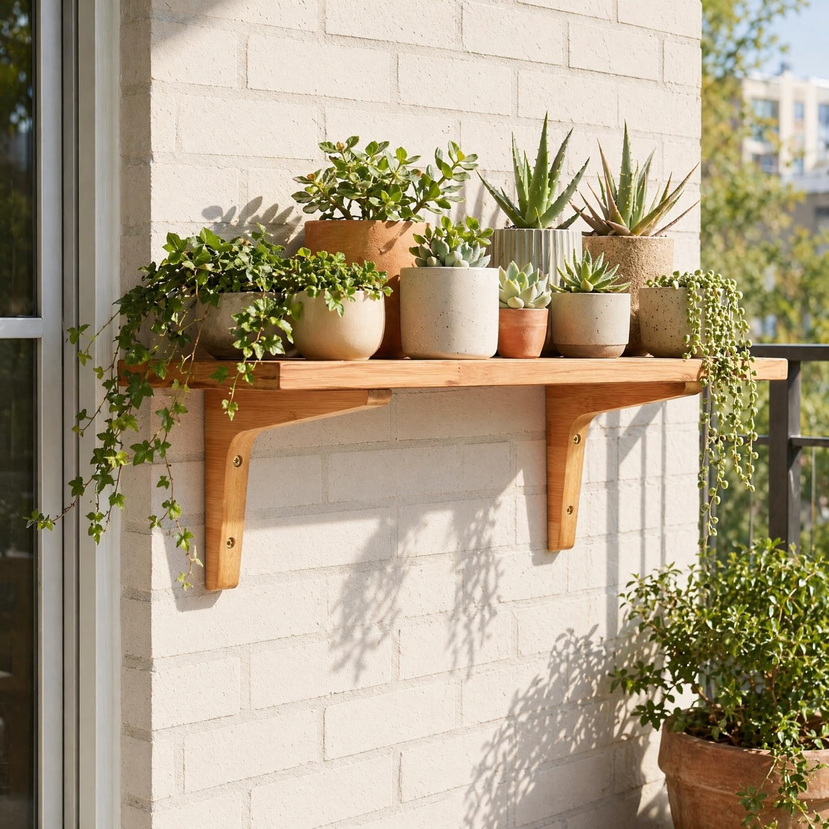 Toddmomy 2 piezas Soportes de Estantes de Madera Maciza Escuadras Triangulares Resistentes para Pared Soporte para Baldas Pesadas Adecuados para Estantes Flotantes y Racks de Flores