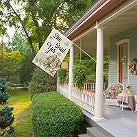 Vista 4 de INNORU Bandera de jardín con texto en inglés "She Said Yes", letrero de jardín para fiesta de boda, novia para ser, fiesta de despedida de soltera