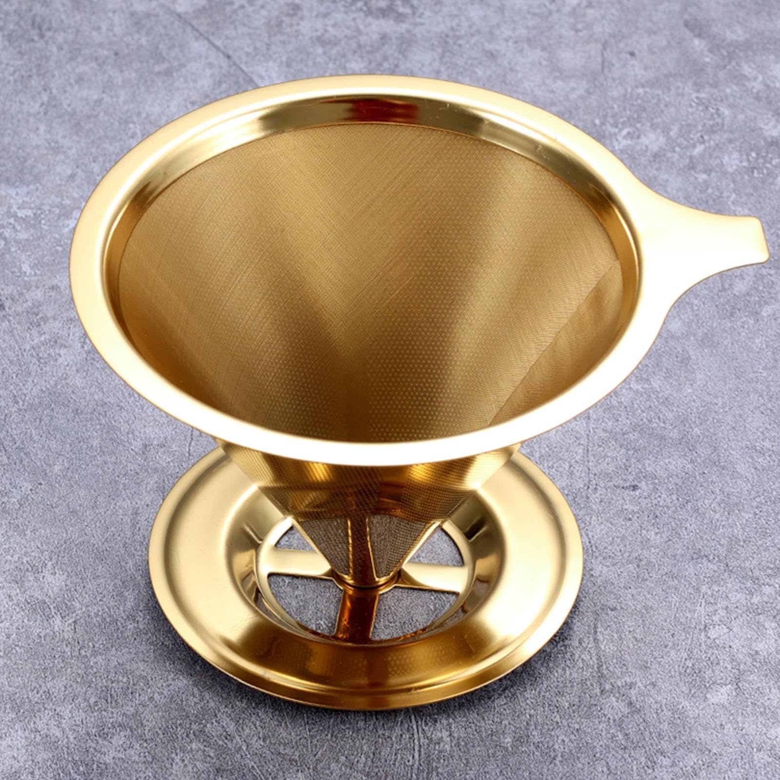 Permanenter Kaffeefilter aus Edelstahl, papierlos, permanent, goldfarben, 145 x 85 mm, 5 Stück