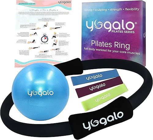 Juego de anillo y pelota de pilates con 3 bandas de resistencia, equipo de pilates para entrenamiento en casa, anillo de pilates de círculo mágico