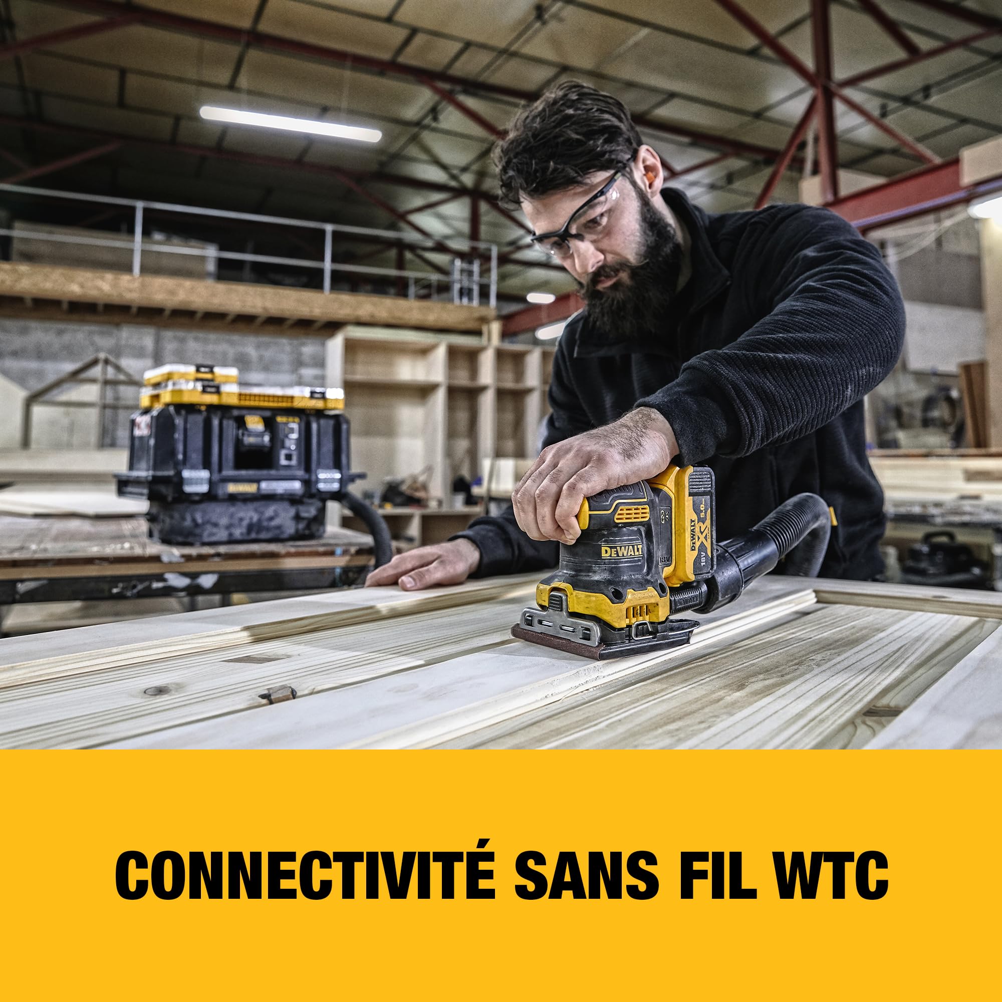 DEWALT Ponceuse 1/4 de Feuille - XR 18V - Brushless - Sans Batterie Ni Chargeur - En Coffret TSTAK Argenté, DCW200NT-XJ