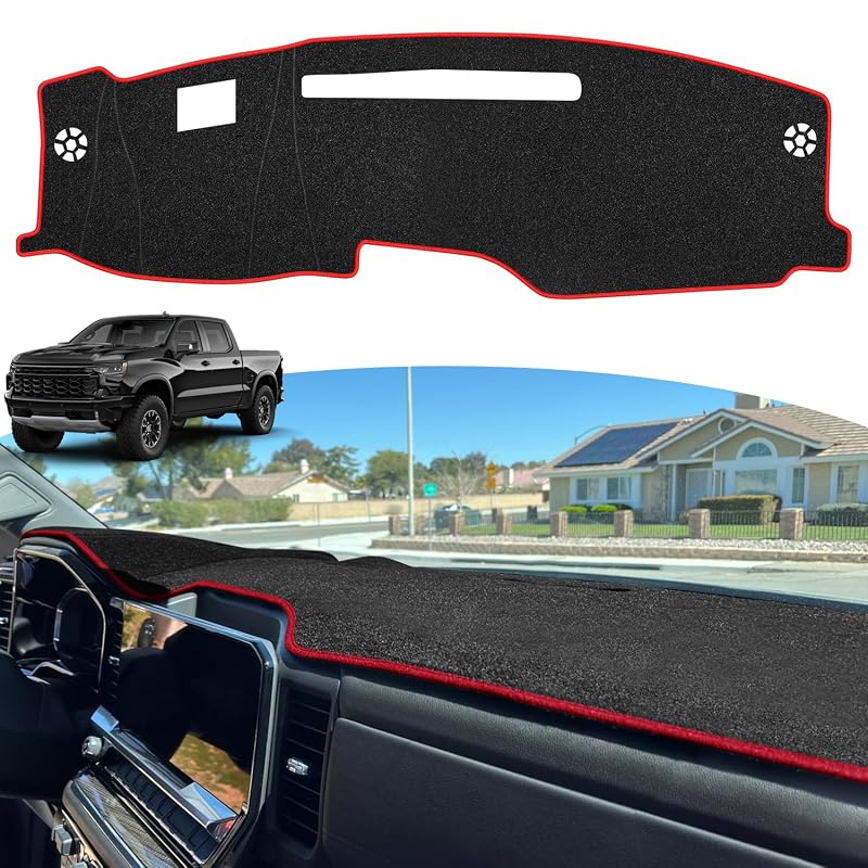 Capa para painel com recorte para alto-falante Chevrolet Silverado e GMC Sierra 2022–2026 vermelha