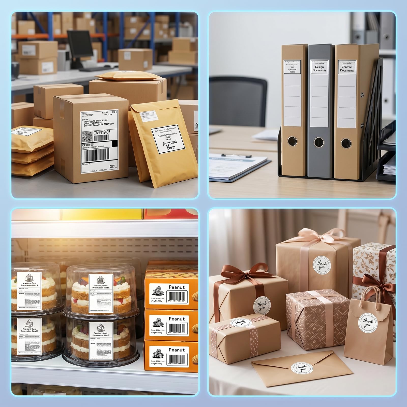 Stampante termica Bluetooth per etichette con cestino per etichette integrato, stampante wireless 4x6 per iPhone, Android, Windows e Mac, include 50 etichette, funziona con USPS, UPS, Amazon, Etsy