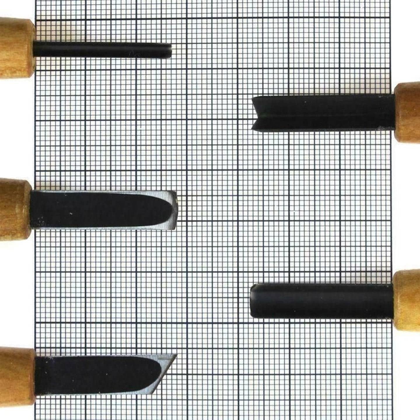 Mikisyo Power Grip Woodcarving 5-Piece Set Left Handed Gouges & Chisels Wood Carving Tool Kit, with Red Beech Wood Handles, for Woodworking (02-0159)