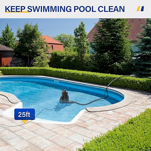 Miniatura 7 de Acquaer Bomba automática sumergible para eliminación de agua de cubierta de piscinas, de 14 HP, 115 V con adaptador de válvula de retención de 34