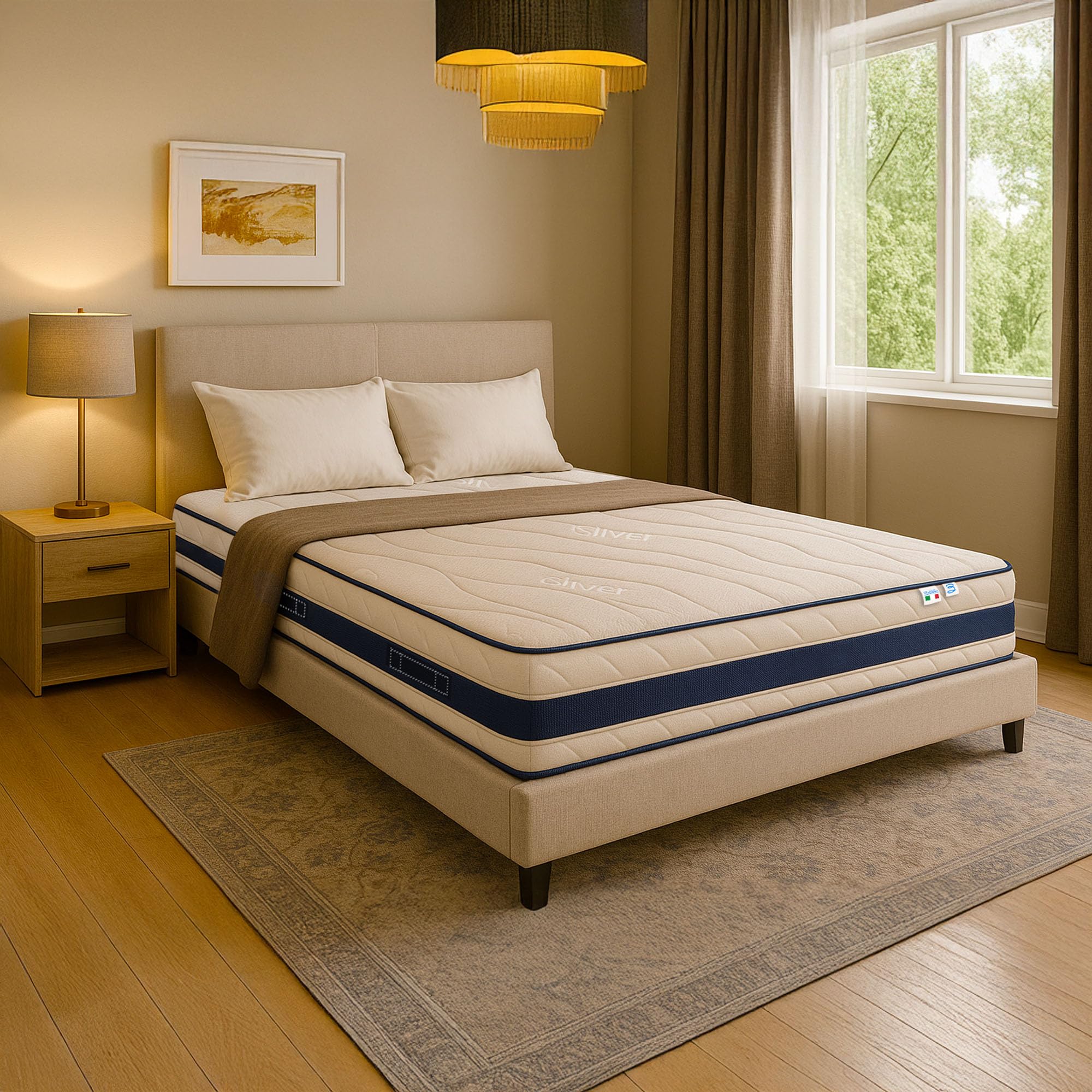 Baldiflex Emporio Materasso Matrimoniale in Memory e Waterfoam Trionfo Misura 160x200 cm H 22 cm