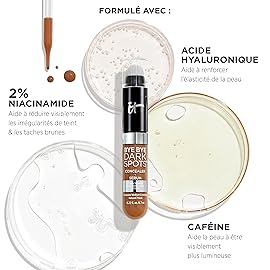 IT Cosmetics Bye Bye Dark Spots Concealer + Brightening Serum - 2% Niacinamide, Hyaluronic Acid & Caffeine - Medium Coverage, Natural Finish, All Skin Types - 11 Fair Neutral, 0.22 fl. oz
