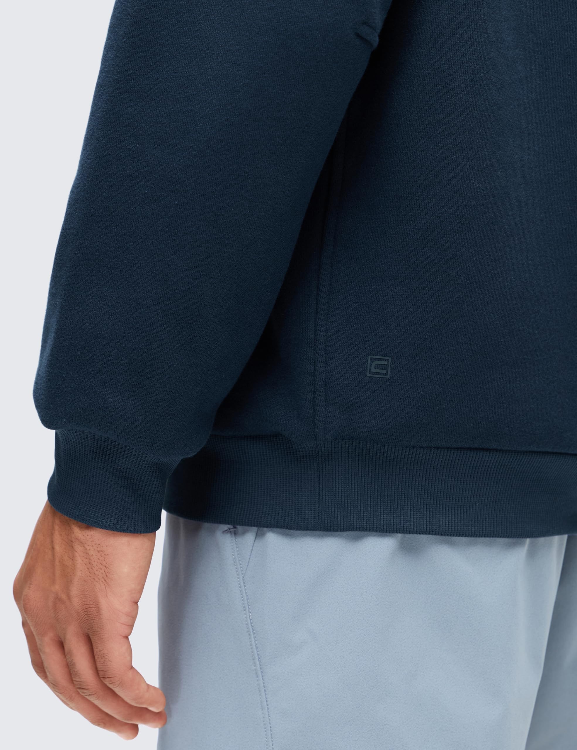 CRZ YOGA Bluzy z podszewką z polaru pół zamka | Średniej grubości, swobodny, luźny krój, miękki, oddychający, bawełniany, ciepły, golf, pulower, dla mężczyzn
