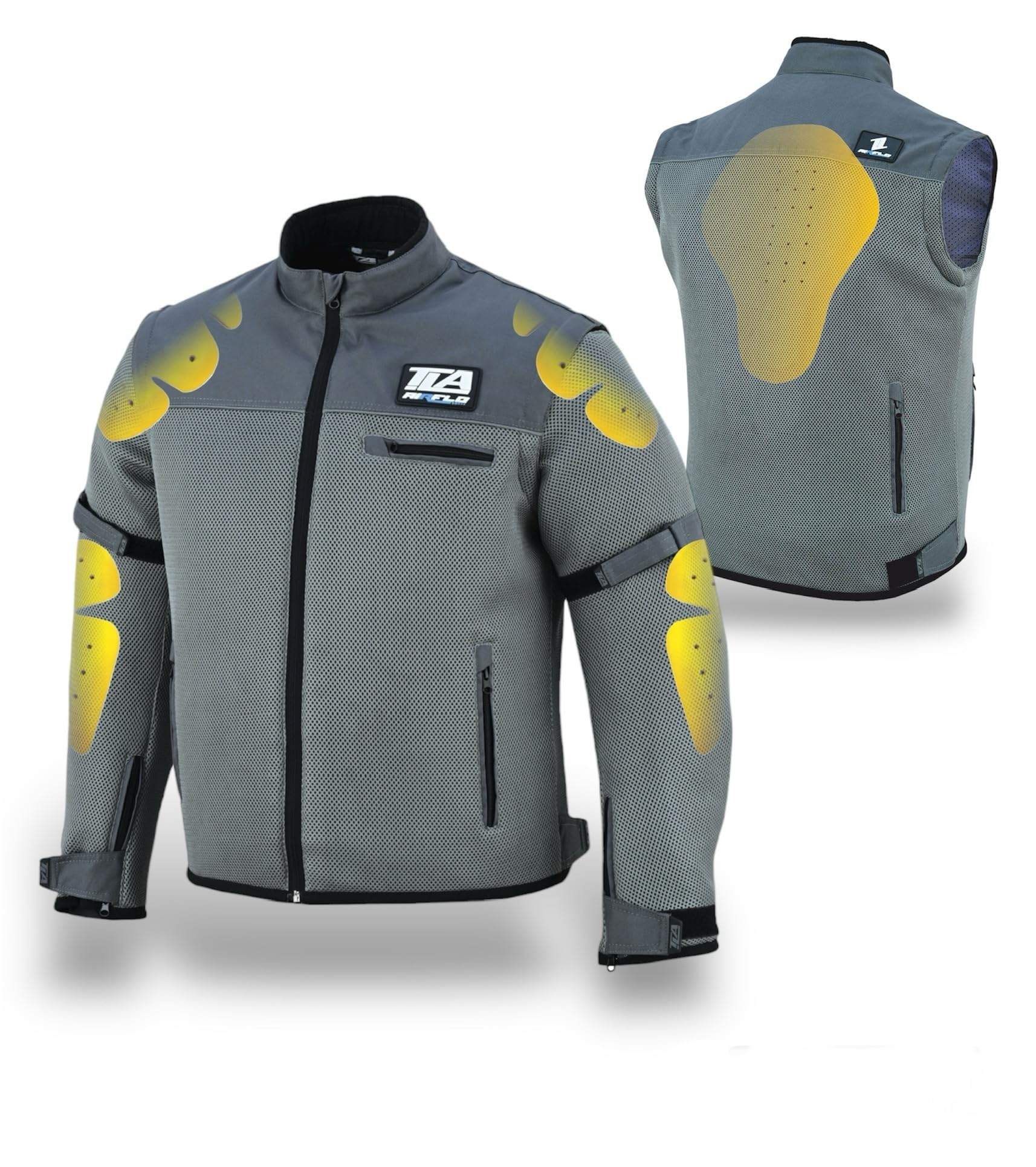 TLA AIRFLO Giubbotto moto estivo con maniche staccabili e protezioni, unisex uomo e donna, Giacca estiva moto e scooter in tessuto traforato e leggero, Gilet moto e scooter traspirante.