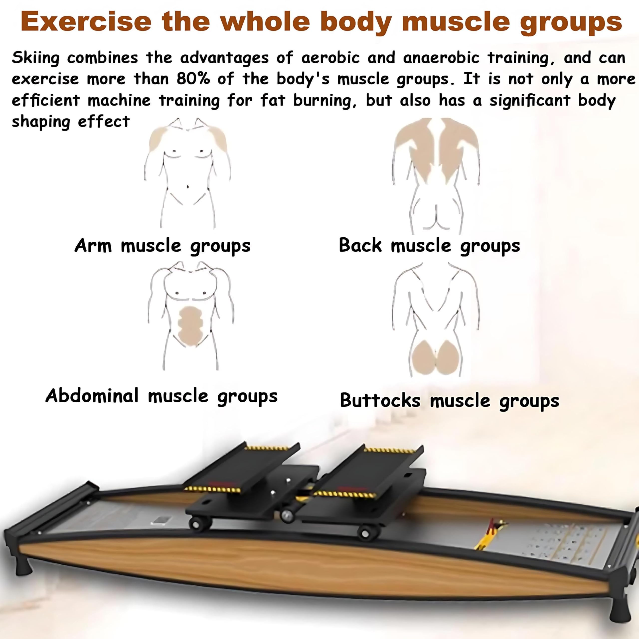 Macchina da sci simulata per un efficace allenamento completo a casa, per esercizi muscolari per gambe e pavimento pelvico, divertente attrezzatura fitness