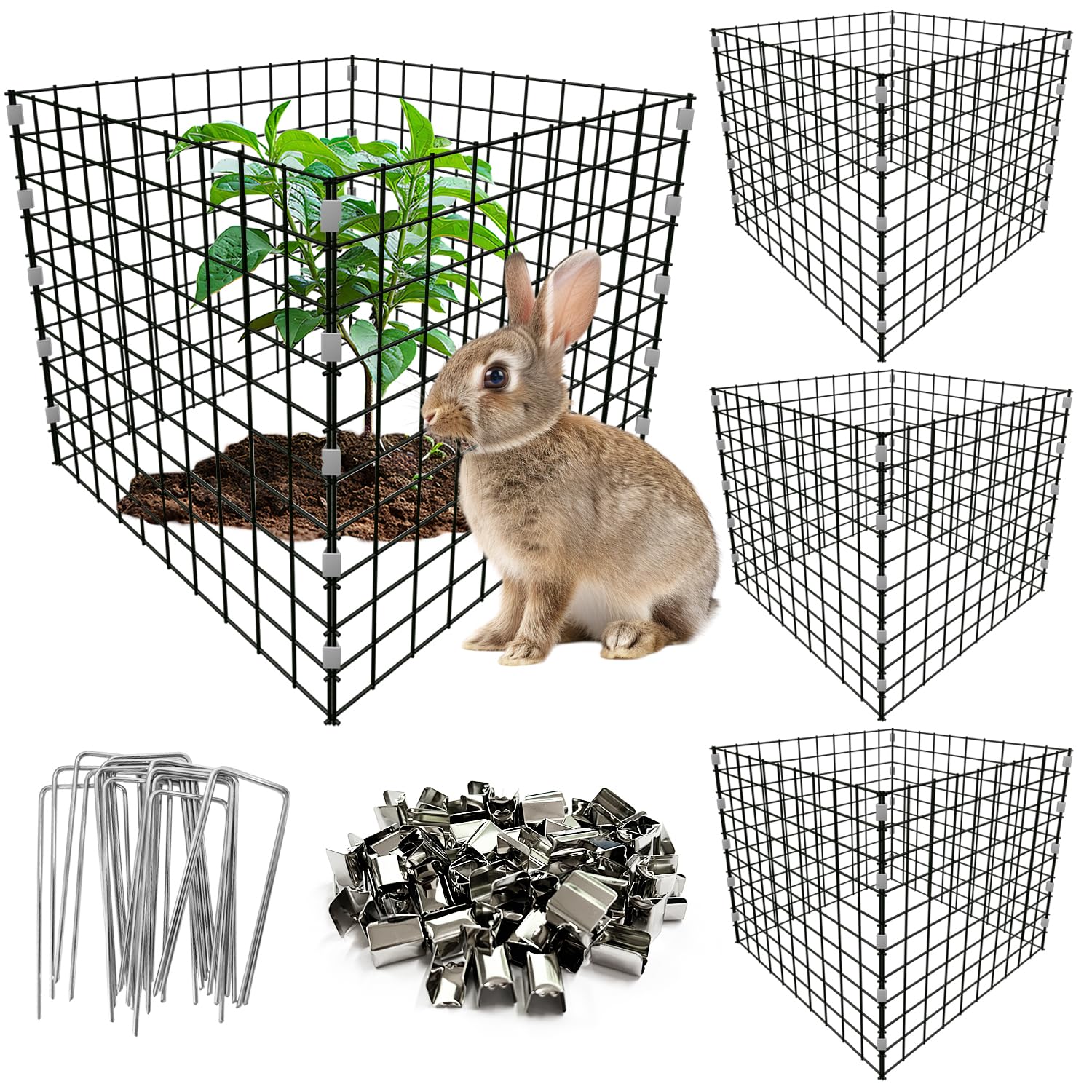 Photo 1 of 12x12 Inch Chicken Wire Mesh Plant Protectors from Animals Garden Netting Plant Covers Bird Netting for Garden Plant Cages for Outdoor Plants Garden Cloche