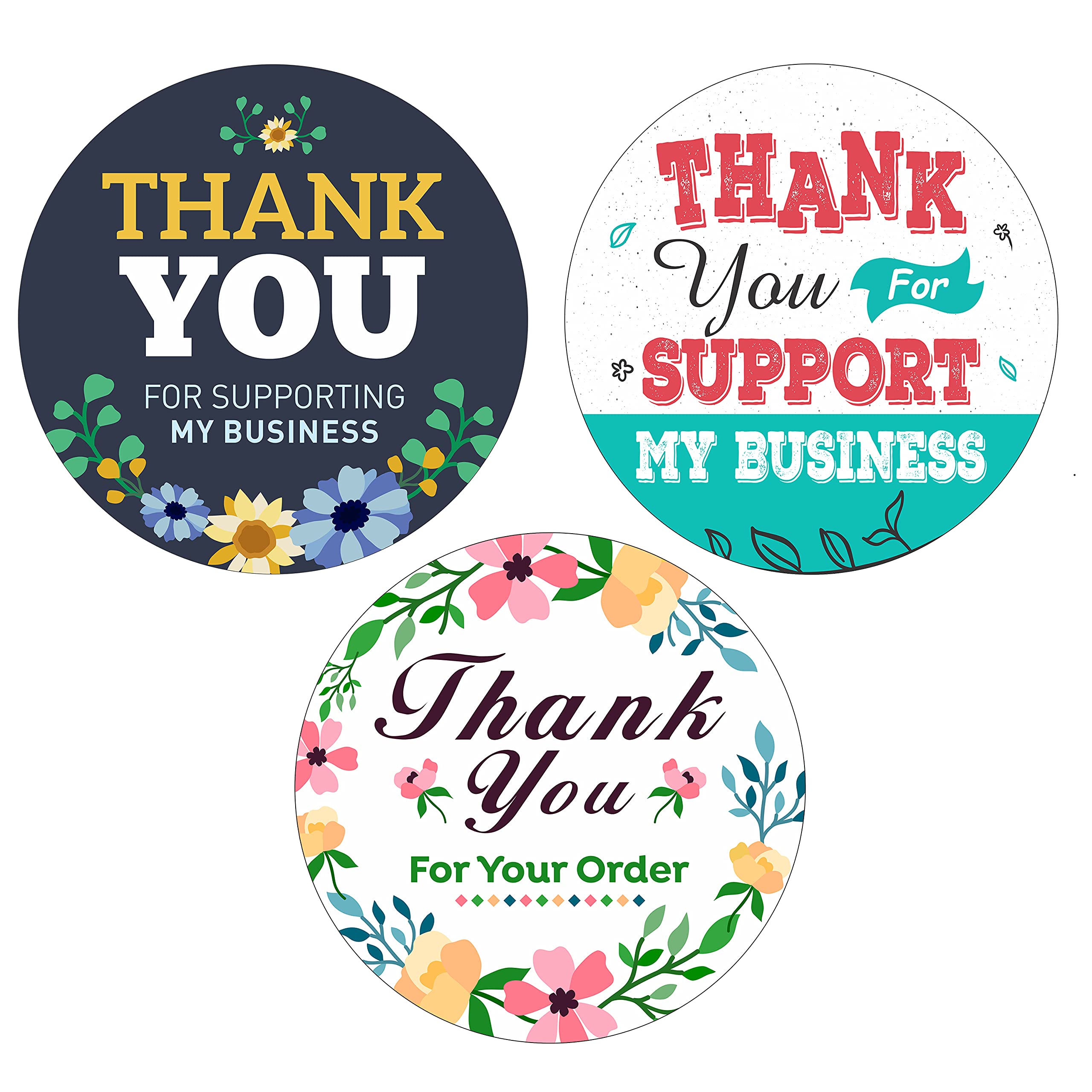 Clickedin 960 Pieces Three Different Designs Thank You Stickers and Thank U Seal Tag for Envelope,Gift Box and Order Packaging (1.5 Inches)