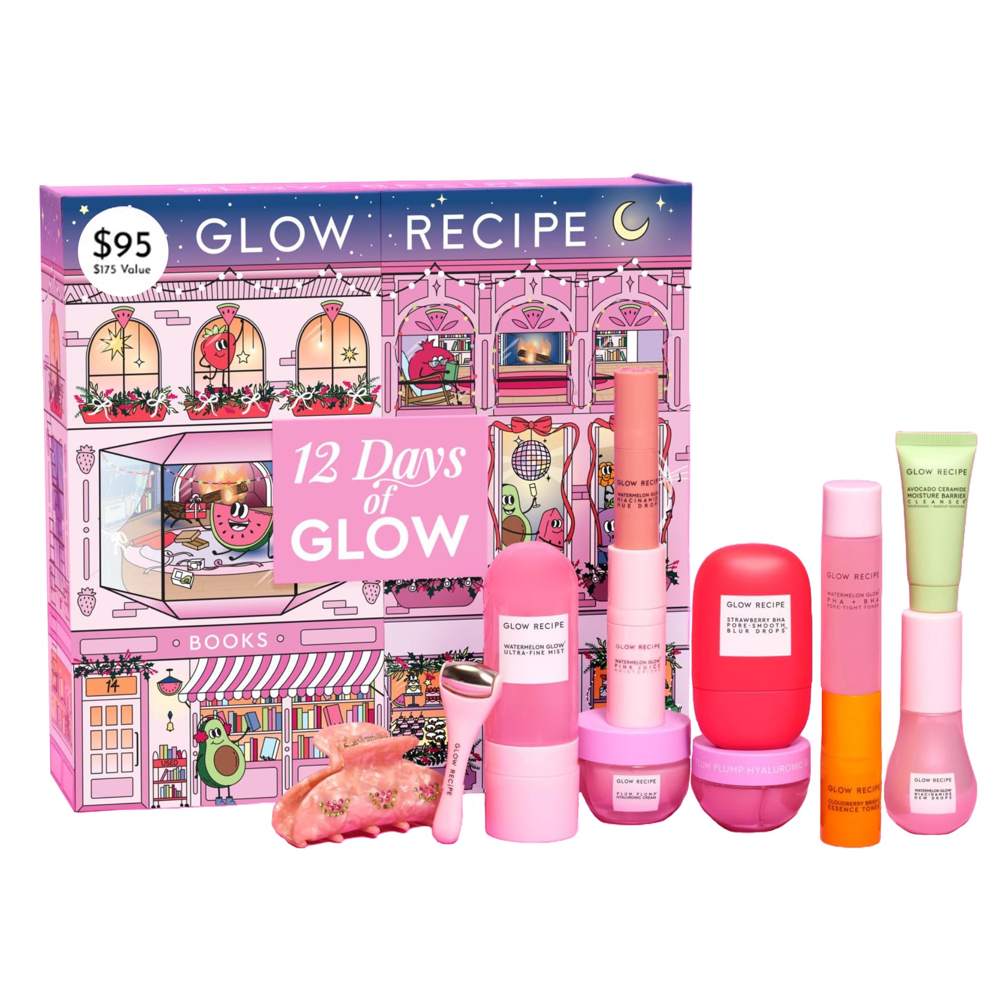 Glow Recipe Advent Calendar - Skincare Advent Calendar with for 12 Days of Glow - Holiday Gift Set Includes Travel Size & Full Size Clinically Effective Products for All Skin Types (12 Count)